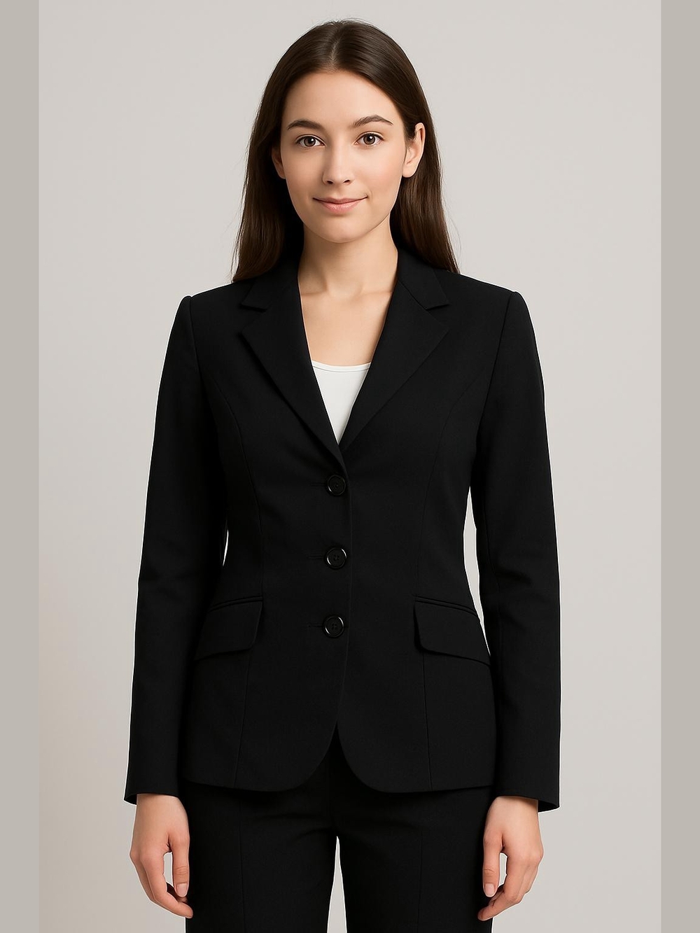 Tempted Black Tailored Women's Blazer - Three-Button Suit Jacket